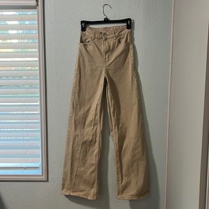 Tan Straight Leg Jeans Pants